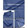 imageCOOFANDY Mens Casual Button Down Shirt Untucked Long Sleeve Stretch Denim Dress ShirtDenim Blue