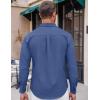 imageCOOFANDY Mens Casual Button Down Shirt Untucked Long Sleeve Stretch Denim Dress ShirtDenim Blue