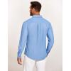 imageCOOFANDY Mens Casual Button Down Shirt Untucked Long Sleeve Stretch Denim Dress ShirtLight Blue