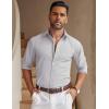 imageCOOFANDY Mens Casual Button Down Shirt Untucked Long Sleeve Stretch Denim Dress ShirtLight Grey