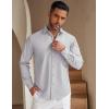 imageCOOFANDY Mens Casual Button Down Shirt Untucked Long Sleeve Stretch Denim Dress ShirtLight Grey