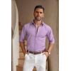 imageCOOFANDY Mens Casual Button Down Shirt Untucked Long Sleeve Stretch Denim Dress ShirtLight Purple
