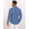 imageCOOFANDY Mens Casual Button Down Shirt Untucked Long Sleeve Stretch Denim Dress ShirtNavy