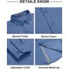 imageCOOFANDY Mens Casual Button Down Shirt Untucked Long Sleeve Stretch Denim Dress ShirtNavy
