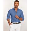 imageCOOFANDY Mens Casual Button Down Shirt Untucked Long Sleeve Stretch Denim Dress ShirtNavy
