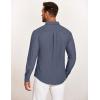imageCOOFANDY Mens Casual Button Down Shirt Untucked Long Sleeve Stretch Denim Dress ShirtNavy Blue