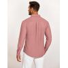 imageCOOFANDY Mens Casual Button Down Shirt Untucked Long Sleeve Stretch Denim Dress ShirtPink