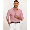 imageCOOFANDY Mens Casual Button Down Shirt Untucked Long Sleeve Stretch Denim Dress ShirtPurple Red
