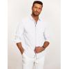 imageCOOFANDY Mens Casual Button Down Shirt Untucked Long Sleeve Stretch Denim Dress ShirtWhite