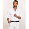 imageCOOFANDY Mens Casual Button Down Shirt Untucked Long Sleeve Stretch Denim Dress ShirtWhite