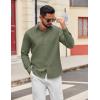 imageCOOFANDY Mens Casual Button Down Shirts Long Sleeve Regualar Fit Dress Shirt Oxford Shirts for MenArmy Green
