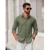 imageCOOFANDY Mens Casual Button Down Shirts Long Sleeve Regualar Fit Dress Shirt Oxford Shirts for MenArmy Green