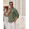 imageCOOFANDY Mens Casual Button Down Shirts Long Sleeve Regualar Fit Dress Shirt Oxford Shirts for MenArmy Green