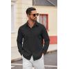 imageCOOFANDY Mens Casual Button Down Shirts Long Sleeve Regualar Fit Dress Shirt Oxford Shirts for MenBlack