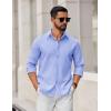 imageCOOFANDY Mens Casual Button Down Shirts Long Sleeve Regualar Fit Dress Shirt Oxford Shirts for MenBlue