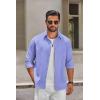 imageCOOFANDY Mens Casual Button Down Shirts Long Sleeve Regualar Fit Dress Shirt Oxford Shirts for MenDenim Blue