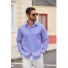 imageCOOFANDY Mens Casual Button Down Shirts Long Sleeve Regualar Fit Dress Shirt Oxford Shirts for MenDenim Blue