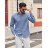 imageCOOFANDY Mens Casual Button Down Shirts Long Sleeve Regualar Fit Dress Shirt Oxford Shirts for MenGrey Blue