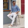 imageCOOFANDY Mens Casual Button Down Shirts Long Sleeve Regualar Fit Dress Shirt Oxford Shirts for MenGrey Blue