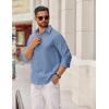 imageCOOFANDY Mens Casual Button Down Shirts Long Sleeve Regualar Fit Dress Shirt Oxford Shirts for MenGrey Blue
