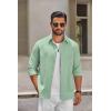 imageCOOFANDY Mens Casual Button Down Shirts Long Sleeve Regualar Fit Dress Shirt Oxford Shirts for MenGrey Green