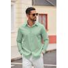 imageCOOFANDY Mens Casual Button Down Shirts Long Sleeve Regualar Fit Dress Shirt Oxford Shirts for MenGrey Green
