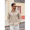 imageCOOFANDY Mens Casual Button Down Shirts Long Sleeve Regualar Fit Dress Shirt Oxford Shirts for MenKhaki