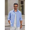 imageCOOFANDY Mens Casual Button Down Shirts Long Sleeve Regualar Fit Dress Shirt Oxford Shirts for MenLight Blue