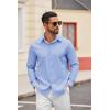 imageCOOFANDY Mens Casual Button Down Shirts Long Sleeve Regualar Fit Dress Shirt Oxford Shirts for MenLight Blue