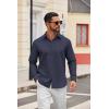 imageCOOFANDY Mens Casual Button Down Shirts Long Sleeve Regualar Fit Dress Shirt Oxford Shirts for MenNavy Blue