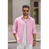 imageCOOFANDY Mens Casual Button Down Shirts Long Sleeve Regualar Fit Dress Shirt Oxford Shirts for MenPink