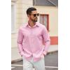 imageCOOFANDY Mens Casual Button Down Shirts Long Sleeve Regualar Fit Dress Shirt Oxford Shirts for MenPink