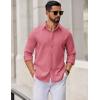 imageCOOFANDY Mens Casual Button Down Shirts Long Sleeve Regualar Fit Dress Shirt Oxford Shirts for MenRed