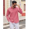 imageCOOFANDY Mens Casual Button Down Shirts Long Sleeve Regualar Fit Dress Shirt Oxford Shirts for MenRed