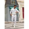 imageCOOFANDY Mens Casual Button Down Shirts Long Sleeve Regualar Fit Dress Shirt Oxford Shirts for MenWhite
