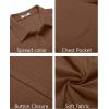 imageCOOFANDY Mens Casual Button Down Shirts Short Sleeve Textured Summer Beach Shirt with PocketBrown