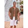 imageCOOFANDY Mens Casual Button Down Shirts Short Sleeve Textured Summer Beach Shirt with PocketBrown