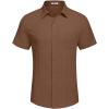 imageCOOFANDY Mens Casual Button Down Shirts Short Sleeve Textured Summer Beach Shirt with PocketBrown