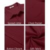 imageCOOFANDY Mens Casual Button Down Shirts Short Sleeve Textured Summer Beach Shirt with PocketWine Red