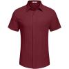 imageCOOFANDY Mens Casual Button Down Shirts Short Sleeve Textured Summer Beach Shirt with PocketWine Red