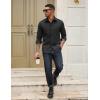 imageCOOFANDY Mens Casual Button Down Work Shirts Untucked Long Sleeve Woven Shirt with PocketsBlack