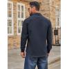 imageCOOFANDY Mens Casual Button Down Work Shirts Untucked Long Sleeve Woven Shirt with PocketsNavy Blue
