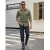 imageCOOFANDY Mens Casual Button Down Work Shirts Untucked Long Sleeve Woven Shirt with PocketsOlive Green