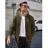 imageCOOFANDY Mens Casual Jacket Lightweight Waffle Bomber Sweatshirt Sweater Jacket Zip Up Varsity CoatArmy Green