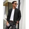 imageCOOFANDY Mens Casual Jacket Lightweight Waffle Bomber Sweatshirt Sweater Jacket Zip Up Varsity CoatBlack