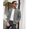 imageCOOFANDY Mens Casual Jacket Lightweight Waffle Bomber Sweatshirt Sweater Jacket Zip Up Varsity CoatDark Grey