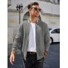 imageCOOFANDY Mens Casual Jacket Lightweight Waffle Bomber Sweatshirt Sweater Jacket Zip Up Varsity CoatDark Grey