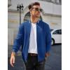 imageCOOFANDY Mens Casual Jacket Lightweight Waffle Bomber Sweatshirt Sweater Jacket Zip Up Varsity CoatDenim Blue