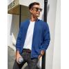 imageCOOFANDY Mens Casual Jacket Lightweight Waffle Bomber Sweatshirt Sweater Jacket Zip Up Varsity CoatDenim Blue