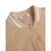 imageCOOFANDY Mens Casual Jacket Lightweight Waffle Bomber Sweatshirt Sweater Jacket Zip Up Varsity CoatKhaki
